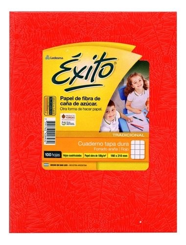 Cuad.t/dura Exito E1 Forrado Rojo X 100 Cuad