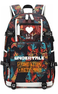 Mochila Con Puerto Usb De Undertale San Amor, De Anime