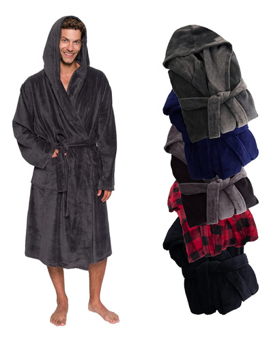 Ross Michaels Bata Para Hombre Estilo Envolvente Con Capucha