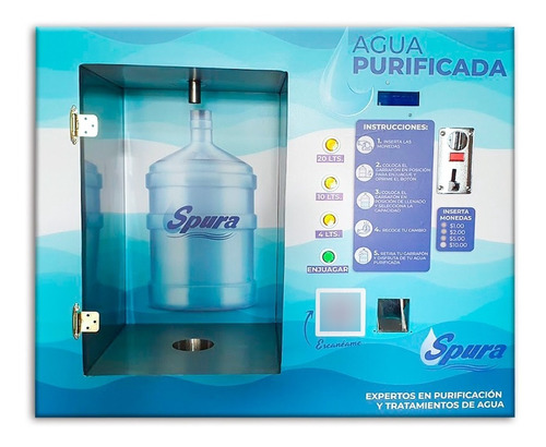 Ventana Vending Para Purificadora De Agua Acero Inoxidable