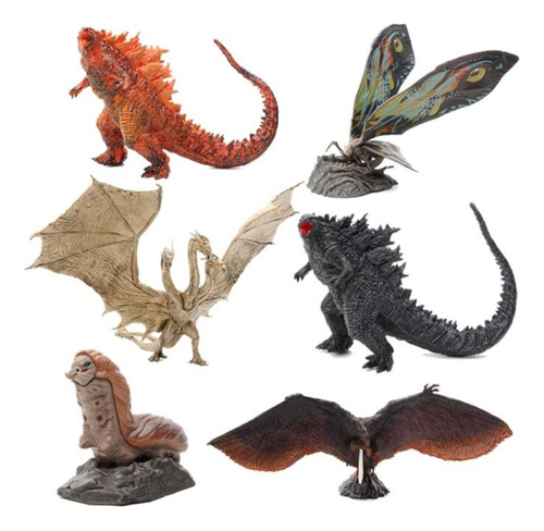 Set 6 Figuras Godzilla, Ghidorah, Mothra, Rodan Etc 7-11 Cms