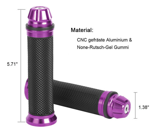 Empuñaduras De Goma De Aluminio Cnc De Motocicleta Para