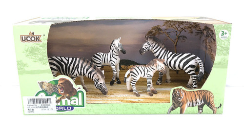 Playsets animal world familia cebra pack x 4
