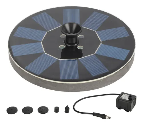 Fuente Solar Flotante Para Estanque O Baño De Pájaros - 2.8W, Con Luces LED De Colores, Altura De Chorro Ajustable Hasta 60 Cm