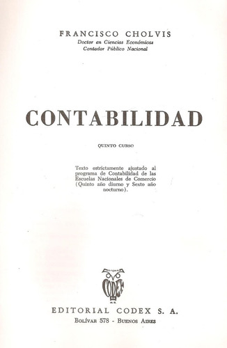  Contabilidad Quinto Curso Cholvis Codex