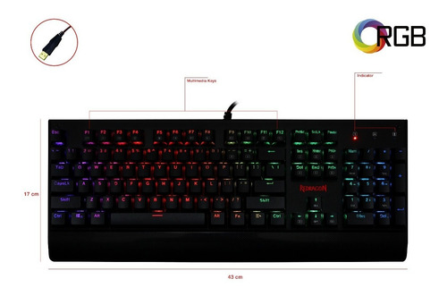 Teclado Gamer Mécanico Redragon Kala K557