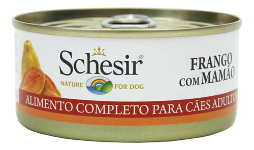 Ração Úmida Schesir 150g Lata P/ Cães Frango C/ Mamão