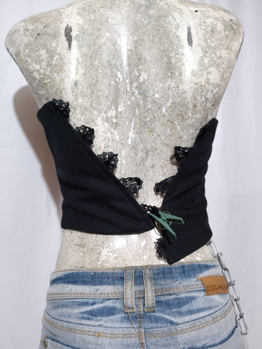 Sexy Corsé Corset De Piel Crop (Usado)