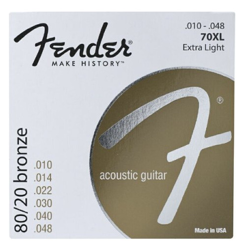 Fender Bronce Ball End Cuerda Guitarra Acustica