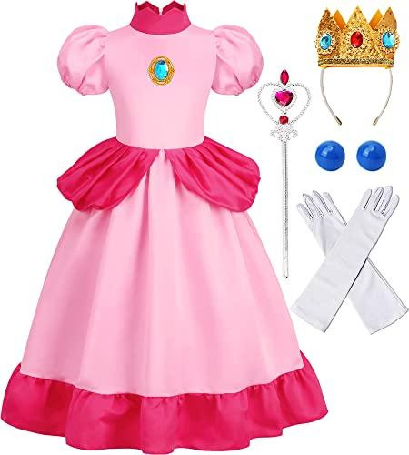 Disfraz Talla 4-5 Años Para Niña Princesa Peach Con