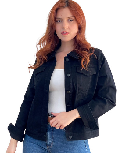 Chaqueta Mezclilla Mujer Oversize Celeste