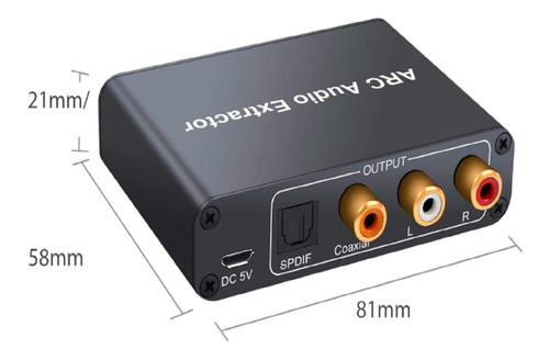 Imagen 5 de 7 de Extractor De Audio Hdmi Arc A Digital Analogico Toslink Rca