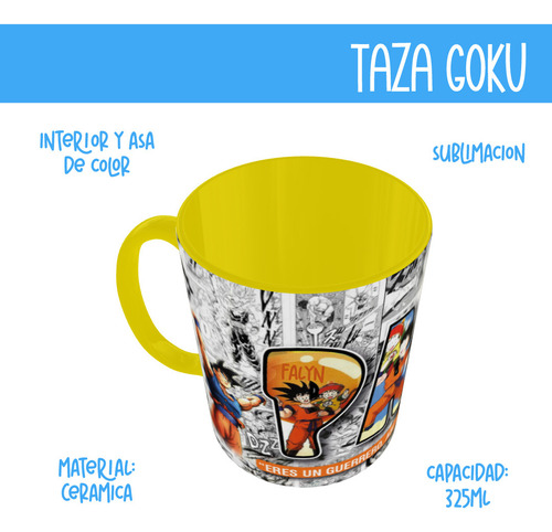 Taza Cerámica Color/regalo A Papá/325ml/frase Con Personaje/ Goku