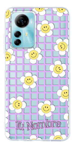 Funda Para Zte Para Mujer Flores Felices Con Tu Nombre