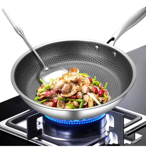 Panela Wok Antiaderente Para Cozinhar Em 28cm