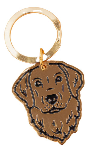 Llavero Perro Golden Retriever Bañado En Oro 