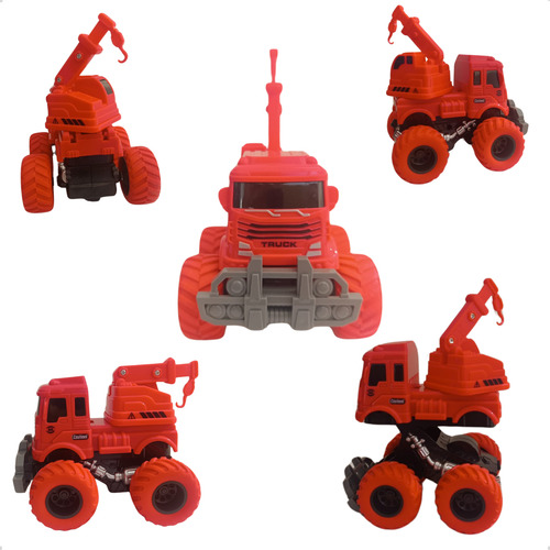 Kit 4 Brinquedo Caminhão Construção Civil Fricção Infantil