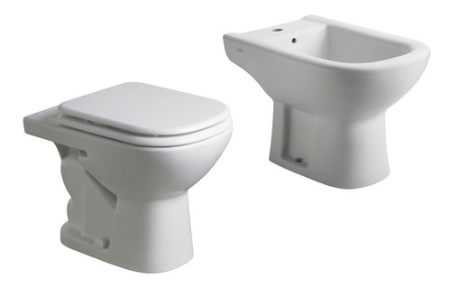 Inodoro Corto + Tapa + Bidet Combo Baño Ferrum Bari Ahora 12