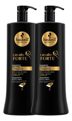 Kit Shampoo Haskell Cavalo Forte Pantenol 1 Litro - 02un