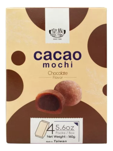 Mochi Sabor Cacao Relleno De Chocolate Royal Family 160 G