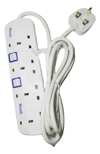 Enchufe Bosslyn Estándar Británico De 4 Enchufes Blanco 6601