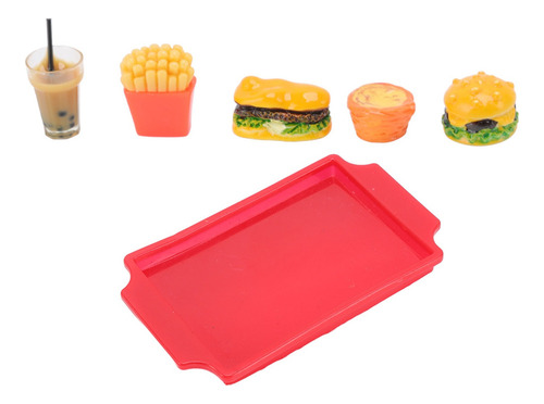 Juego De Minihamburguesas Fritas Dollhouse Fast Food 1/12 De