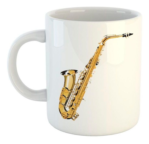 Taza De Ceramica Saxofon Musica Instrumento