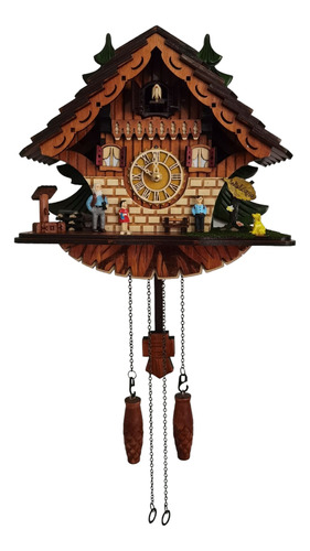 Reloj Cucu Decorativo De Pared Casa Alemana, Madera Y Sonido