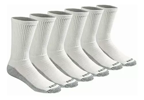 Dickies - Calcetines de trabajo para hombre, 5 pares, color blanco con gris  (6-12), Blanco