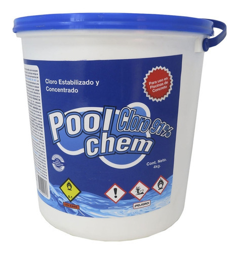 Pool Chem Cloro Granulao Piscina Concreto 4 Kg