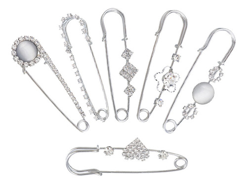 6 Piezas De Las Mujeres Decorativas Cristal Broche Pins