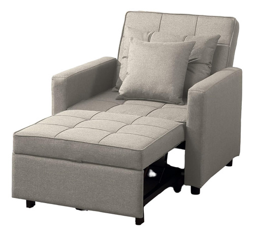 Sofa Cama Convertible 3 En 1 Linette Color Gris Afuson