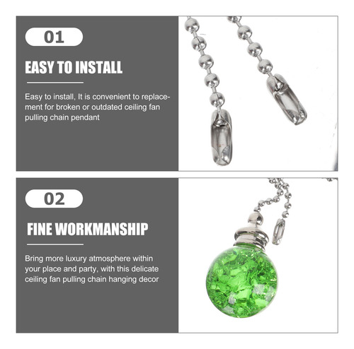 2 Cadenas Decorativas Para Ventilador De Techo Con Forma De