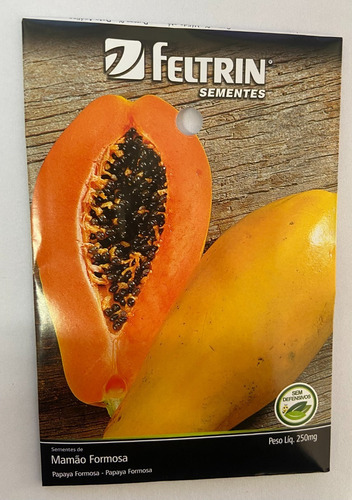 Kit Semente Mamão Formosa Feltrin 25 Pcts 250mg = 6,25g