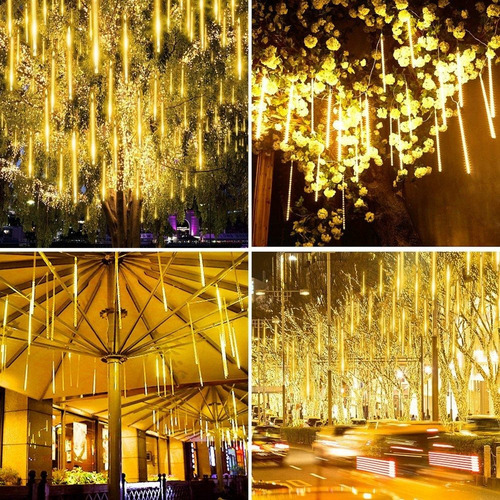 Luces Blancas De 10 Tubos 360leds Con Energía Solar Para Dec
