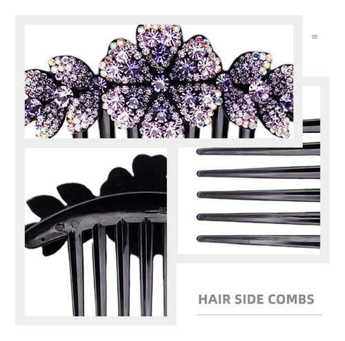 2 Peines Laterales Para El Cabello: Peines De Flores Con Dia