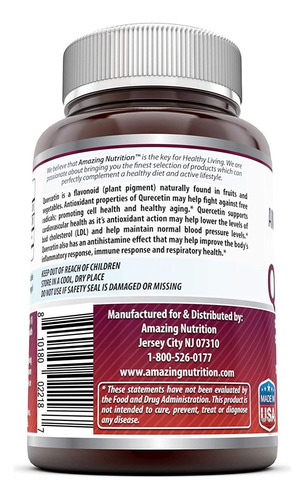 Amazing Formulas Quercetina 500 Mg, 120 Vcaps Suplemento Sin
