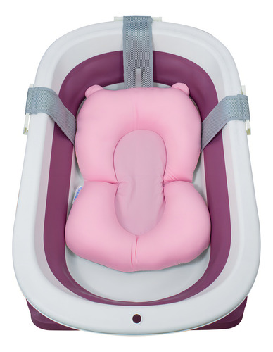 Banheira Com Suporte Galzerano Almofada De Banho Redutora Cor Rosa