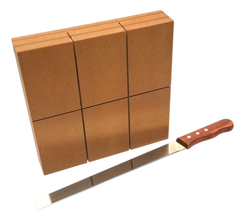 Molde Para Cortar Sándwich De Miga C/u 8x12 Cm + Cuchillo Marrón