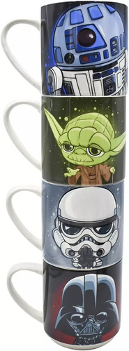 Set Star Wars 4 Tazas Apilables 4 Personajes