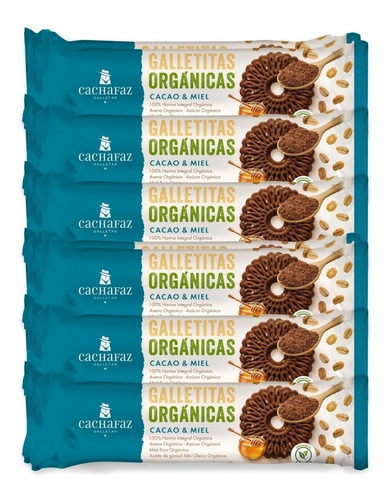 Galletitas Cachafaz Organicas Cacao Y Miel 170 G. X6