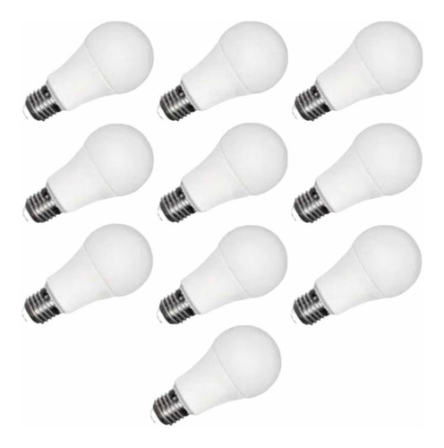 Pack 10 Focos 14w Led Tecnolite A19 E27 Titanium V 127V Luz Blanco Frío