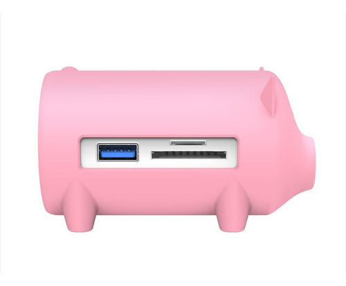 Imagen 6 de 6 de Hub Litte Pig Puerto Lector Tf Sd Azul