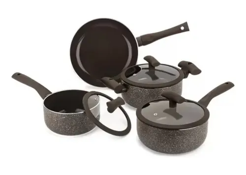 comprar Jogo De Panelas Hercules Reves Ceramico Indução 4 Pçs Marrom