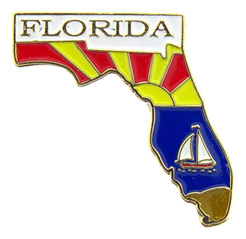 Pin De Metal Forma De Mapa Del Estado De Florida