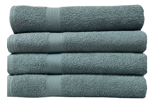 Toallas Súper Absorbentes 100% Algodón - Pack De 4 Unidades Gris Petróleo Lisa
