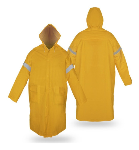 Impermeable Gabardina Pvc Con Reflejante En Mangas Mrs