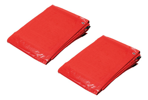 Kit De 2 Lonas Impermeables Multiusos 2x3 M, Color Rojo