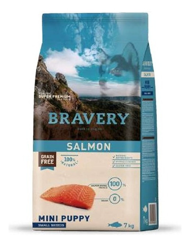 Bravery Salmon Perro Puppy Raza Mini Saco 2 Kg