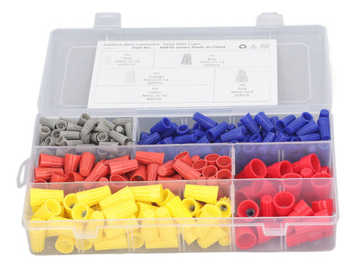 Juego De Conectores Colorful Wire Caps, 320 Piezas, Multifun